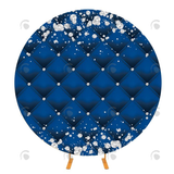 Allenjoy Blue Sliver Birthday Party Round Backdrop Cover