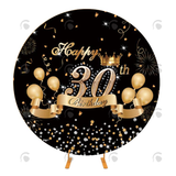 Allenjoy Black Gold 30Th Birthday Round Cover