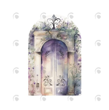 Allenjoy Watercolor Purple Flower Door Gate Birthday Party Arch Backdrop Wall Cloth Cover