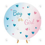 Allenjoy Baby Shower Gender Reveal Party Round Backdrop Cover