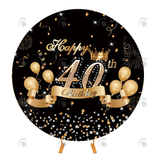 Allenjoy Black Gold 40Th Birthday Round Cover