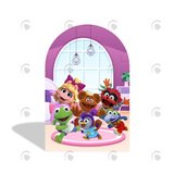 Allenjoy Muppet Babies Birthday Party Arch Backdrop Wall Cloth Cover