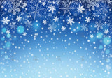 Blue Winter Snowflake Photography Backdrop