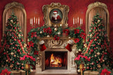 Allenjoy A Cozy Christmas Fireplace Photography Backdrop Gbsx-00784