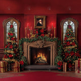 Allenjoy A Cozy Christmas Fireplace Photography Backdrop Gbsx-00785