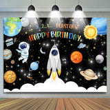 Allenjoy 321 Blash Off Space Themed Happy Birthday Backdrop