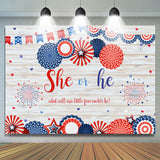 Allenjoy 4Th Of July Gender Reveal Baby Shower Wooden Backdrop