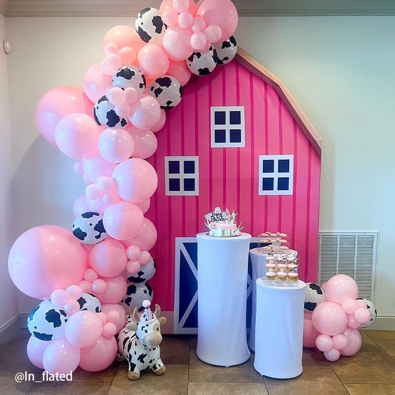 Allenjoy 5.3X8FT Barn Backdrop Stand Farm Themed Birthday Party Decoration Prop