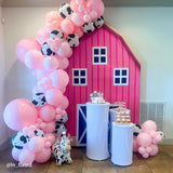 Allenjoy 5.3X8FT Barn Backdrop Stand Farm Themed Birthday Party Decoration Prop