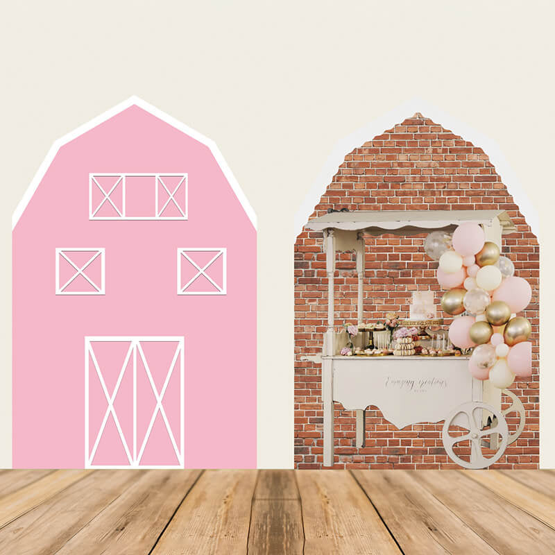 Allenjoy 5.3X8FT Barn Backdrop Stand Farm Themed Birthday Party Decoration Prop