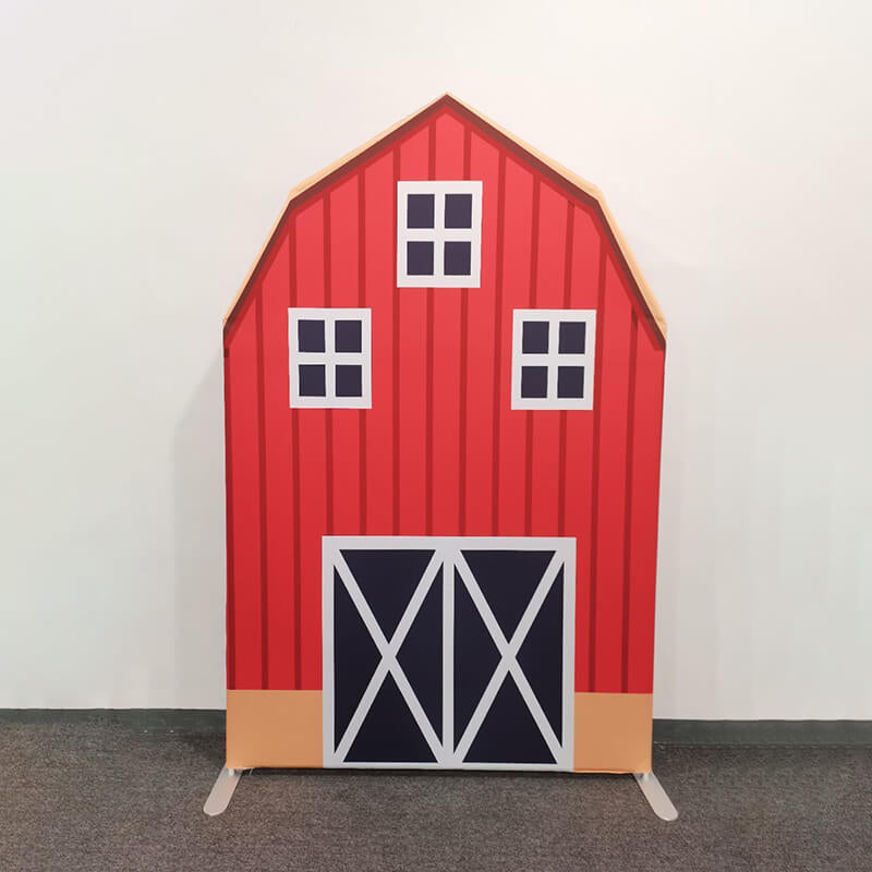 Allenjoy 5.3X8FT Barn Backdrop Stand Farm Themed Birthday Party Decoration Prop