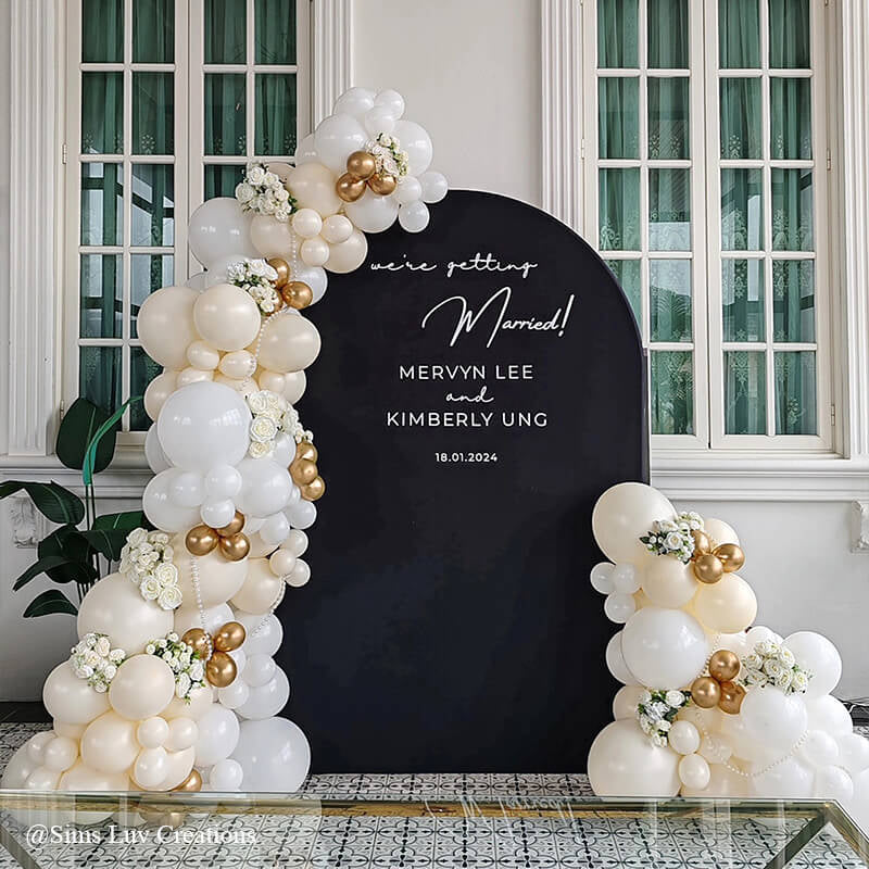Allenjoy 5X7.5FT Chiara Arched Backdrop Custom Arched Wall Backdrop Cover For Party Decoration