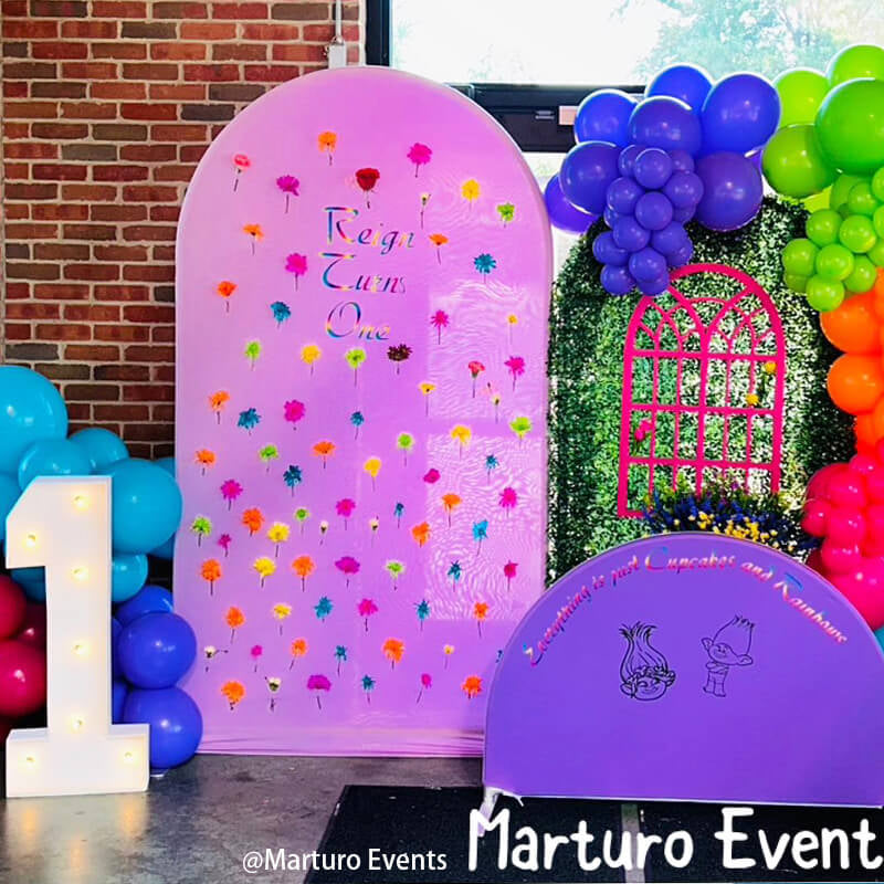 Allenjoy 5X7.5FT Chiara Arched Backdrop Custom Arched Wall Backdrop Cover For Party Decoration