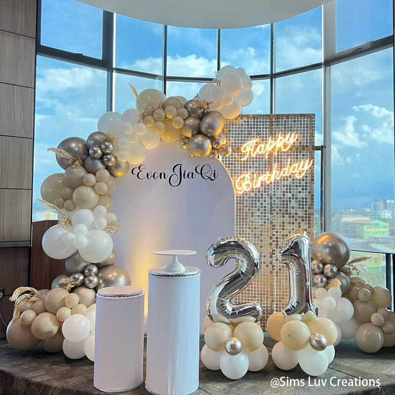 Allenjoy 5X7.5FT Chiara Arched Backdrop Custom Arched Wall Backdrop Cover For Party Decoration