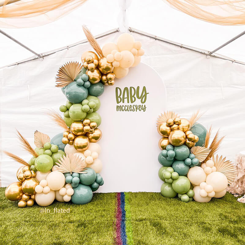 Allenjoy 5X7.5FT Chiara Arched Backdrop Custom Arched Wall Backdrop Cover For Party Decoration