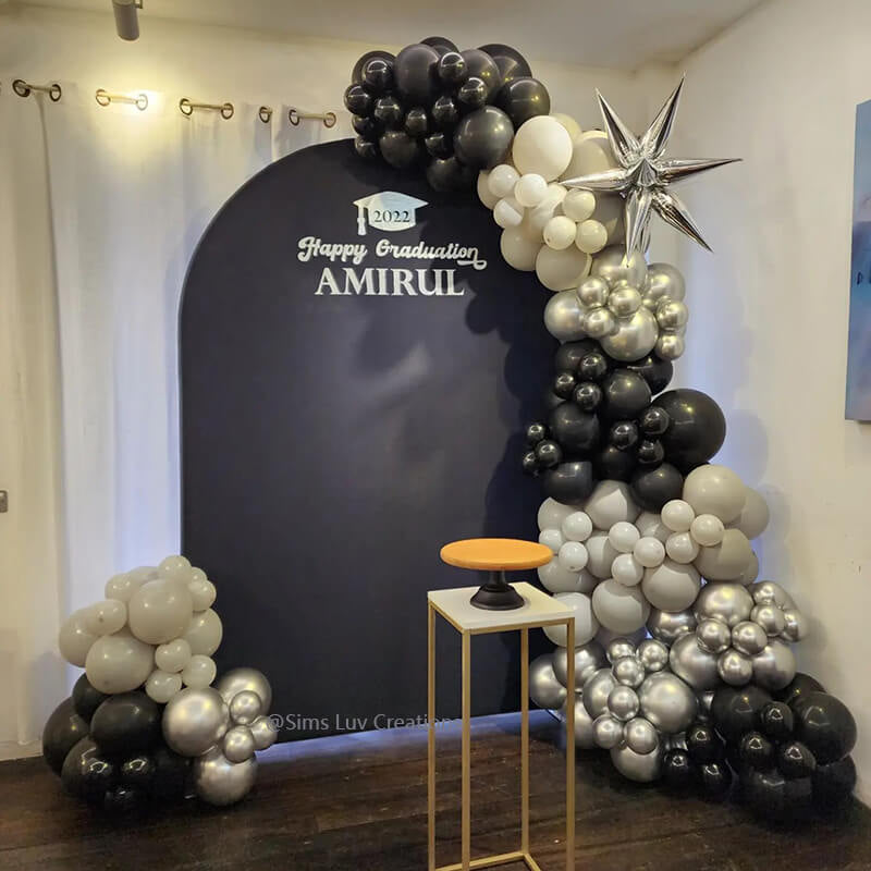 Allenjoy 5X7.5FT Chiara Arched Backdrop Custom Arched Wall Backdrop Cover For Party Decoration