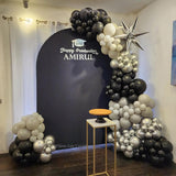Allenjoy 5X7.5FT Chiara Arched Backdrop Custom Arched Wall Backdrop Cover For Party Decoration