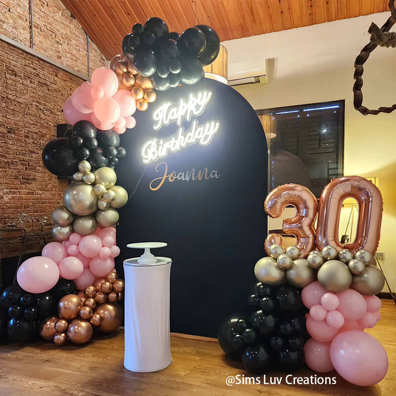 Allenjoy 5X7.5FT Chiara Arched Backdrop Custom Arched Wall Backdrop Cover For Party Decoration