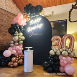 Allenjoy 5X7.5FT Chiara Arched Backdrop Custom Arched Wall Backdrop Cover For Party Decoration
