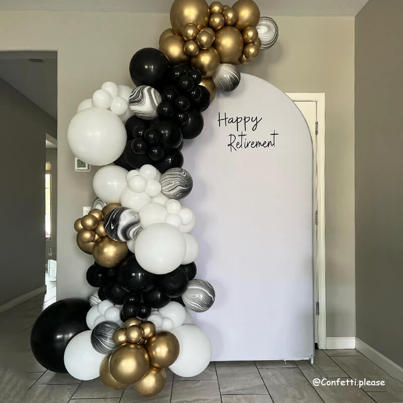 Allenjoy 5X7.5FT Chiara Arched Backdrop Custom Arched Wall Backdrop Cover For Party Decoration