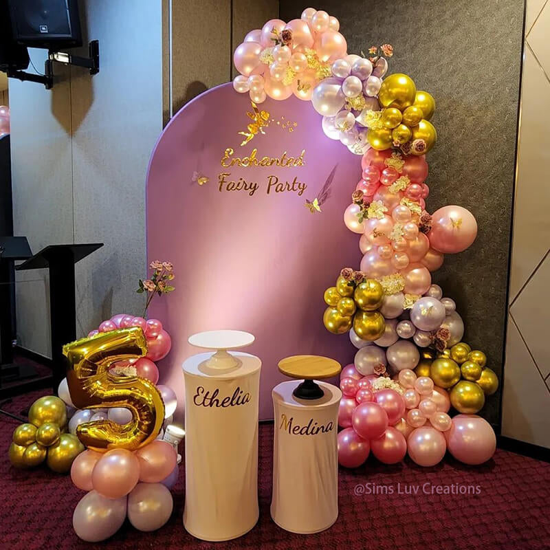 Allenjoy 5X7.5FT Chiara Arched Backdrop Custom Arched Wall Backdrop Cover For Party Decoration