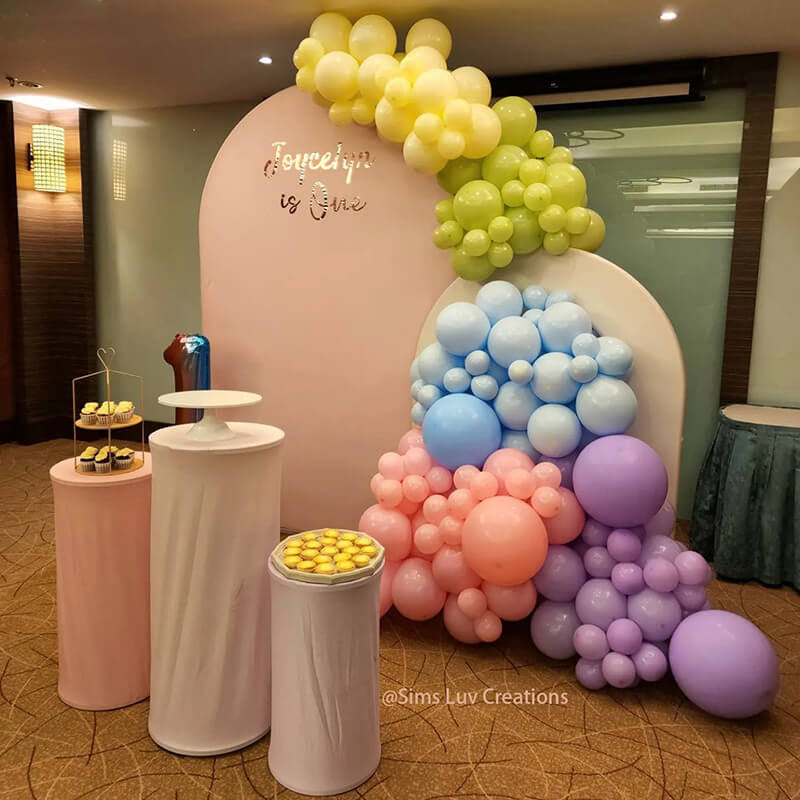 Allenjoy 5X7.5FT Chiara Arched Backdrop Custom Arched Wall Backdrop Cover For Party Decoration