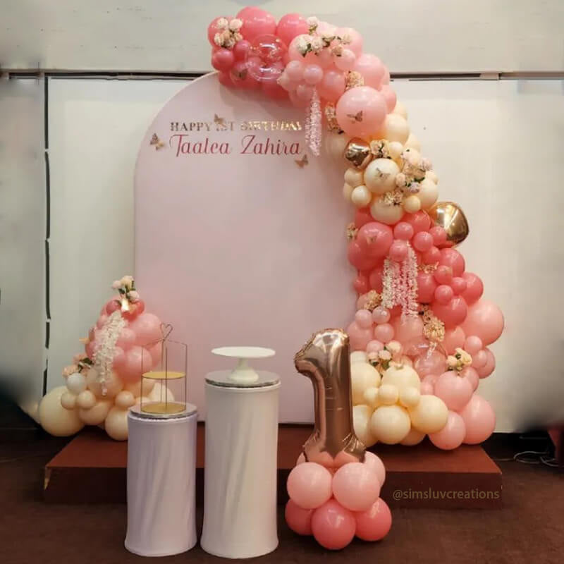 Allenjoy 5X7.5FT Chiara Arched Backdrop Custom Arched Wall Backdrop Cover For Party Decoration