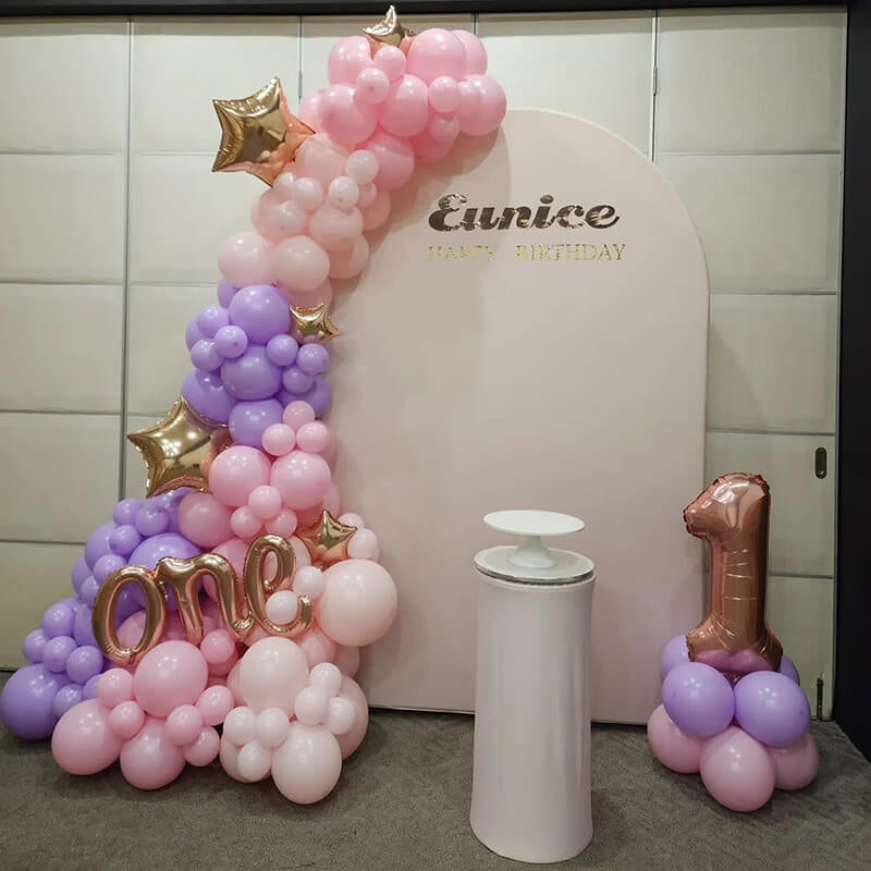 Allenjoy 5X7.5FT Chiara Arched Backdrop Custom Arched Wall Backdrop Cover For Party Decoration