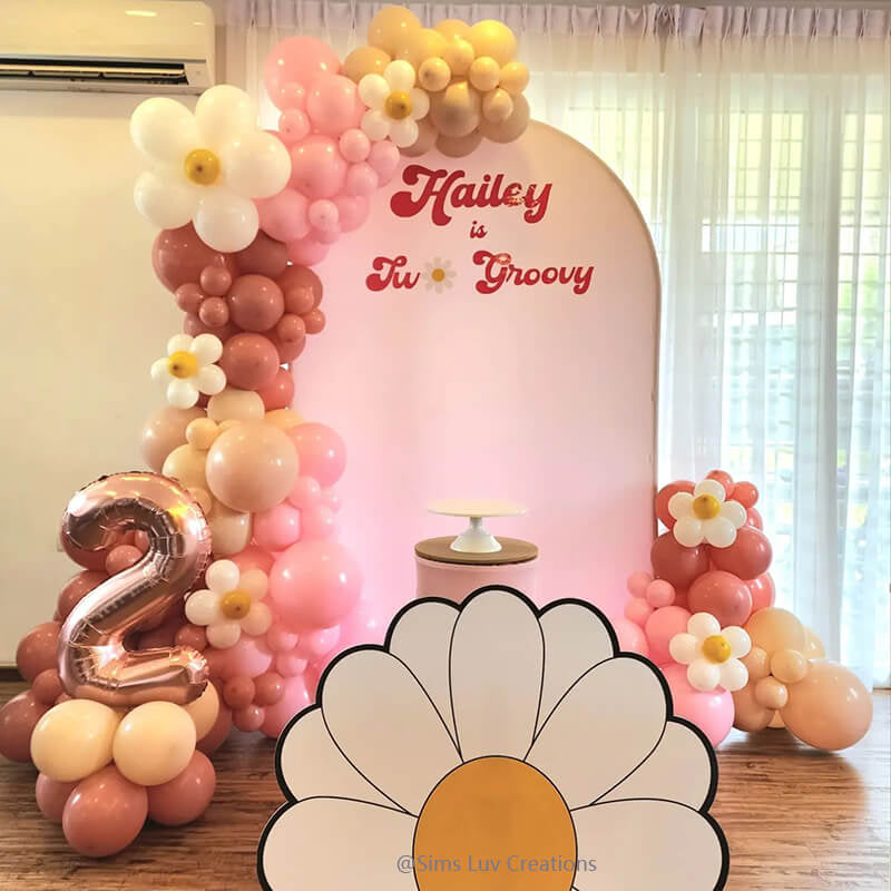 Allenjoy 5X7.5FT Chiara Arched Backdrop Custom Arched Wall Backdrop Cover For Party Decoration