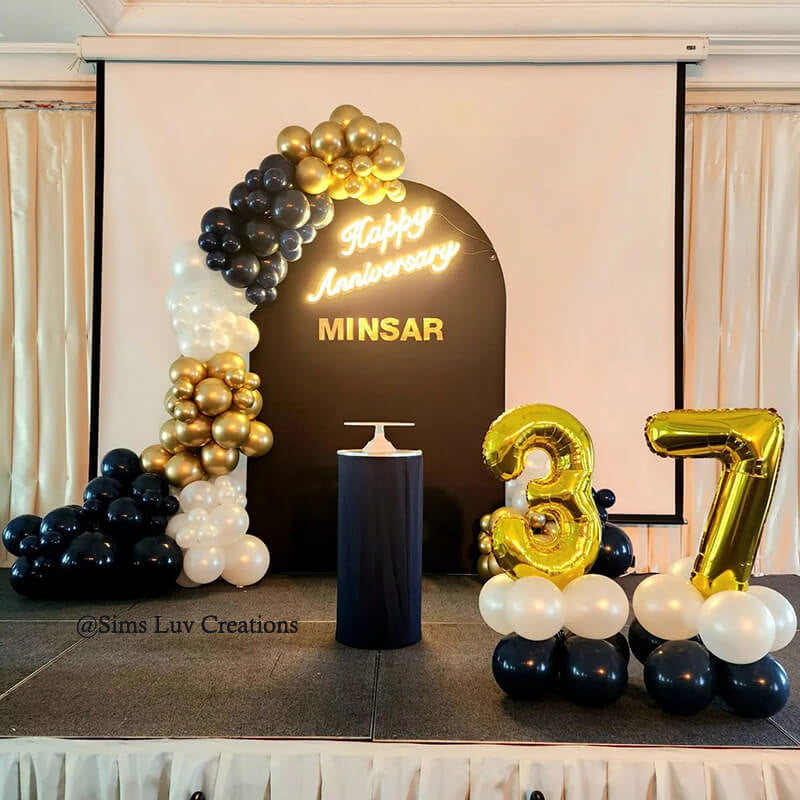 Allenjoy 5X7.5FT Chiara Arched Backdrop Custom Arched Wall Backdrop Cover For Party Decoration