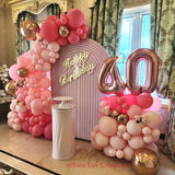 Allenjoy 5X7.5FT Chiara Arched Backdrop Custom Arched Wall Backdrop Cover For Party Decoration
