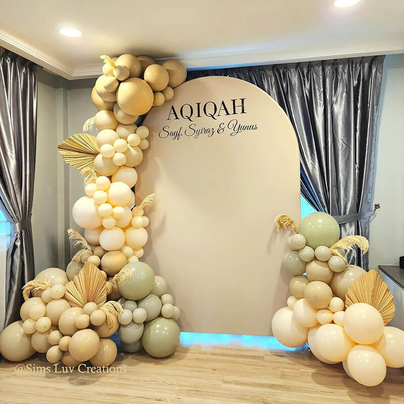 Allenjoy 5X7.5FT Chiara Arched Backdrop Custom Arched Wall Backdrop Cover For Party Decoration