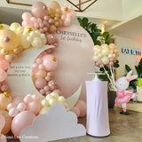Allenjoy 5X7.5FT Chiara Arched Backdrop Custom Arched Wall Backdrop Cover For Party Decoration