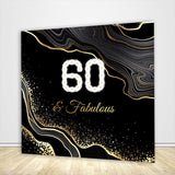 Allenjoy 60 And Fabulous Birthday Backdrop Black Gold Marble