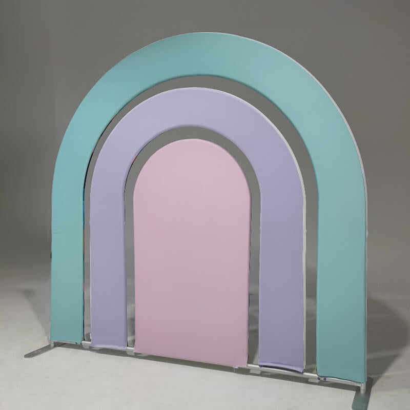 Allenjoy 7X7FT Hollow Rainbow Arch Backdrop Party Decoration Props