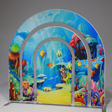 Allenjoy 7X7FT Hollow Rainbow Arch Backdrop Party Decoration Props