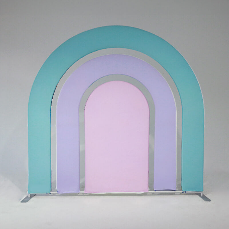 Allenjoy 7X7FT Hollow Rainbow Arch Backdrop Party Decoration Props
