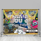 Allenjoy 80S Hip Hop Dance Party Themed Happy Birthday Backdrop