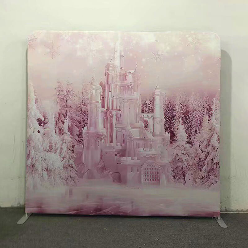 Allenjoy 8X7.5FT Double-Sided Tension Fabric Pillow Backdrop Cover And Stand