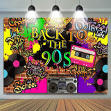 Allenjoy 90S Hip Hop Graffiti Brick Retro Radio Fashion Birthday Backdrop