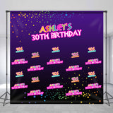 Allenjoy 90S House Party Custom Name 30Th Purple Birthday Backdrop