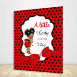 Allenjoy African American Ladybug Baby Shower Backdrop