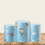 Allenjoy Airplane Baby Shower Fabric Pedestal Covers