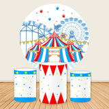 Allenjoy Amusement Park Circus Round Brithday Backdrop Cover