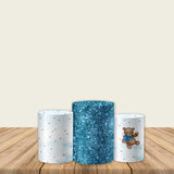 Allenjoy Bear Theme Fabric Pedestal Covers