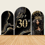 Allenjoy Black Gold Diamond Lady 30Th 40Th 50Th 60Th Birthday Backdrop