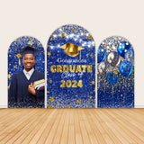 Allenjoy Blue Diamond Glitter Graduation Party Backdrop Chiara Wall Covers