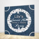 Allenjoy Blue Sweet 16 Birthday Party Backdrop