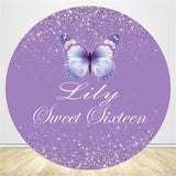 Allenjoy Butterfly Theme Birthday Circle Backdrop Cover