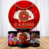 Allenjoy Casino Night Birthday Circle Backdrop Cover